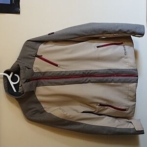 BOULDER GEAR JACKET, UNISEX?, TAN&GRAY,MANY WONDERFUL DETAILS SZ S